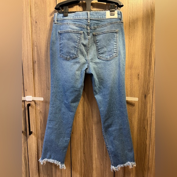 Pistola Crop Jeans Women’s 31 Distressed Monroe Raw Hem High Rise - Picture 2 of 4